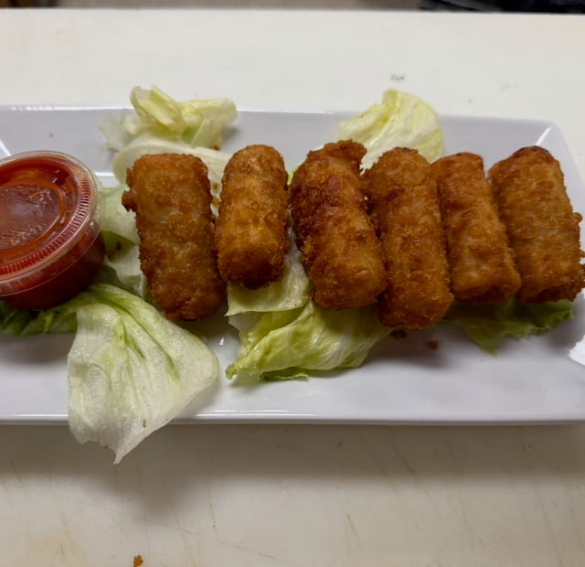 Fried Mac and Cheese Sticks.
