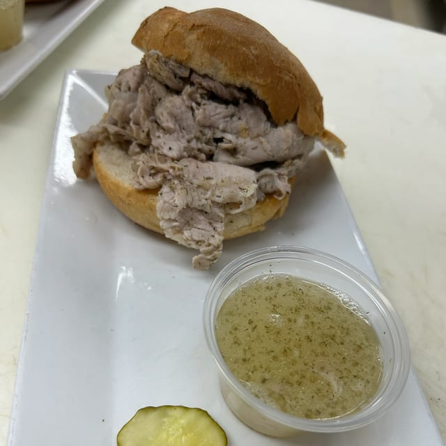 Homemade Porketta Sandwich.