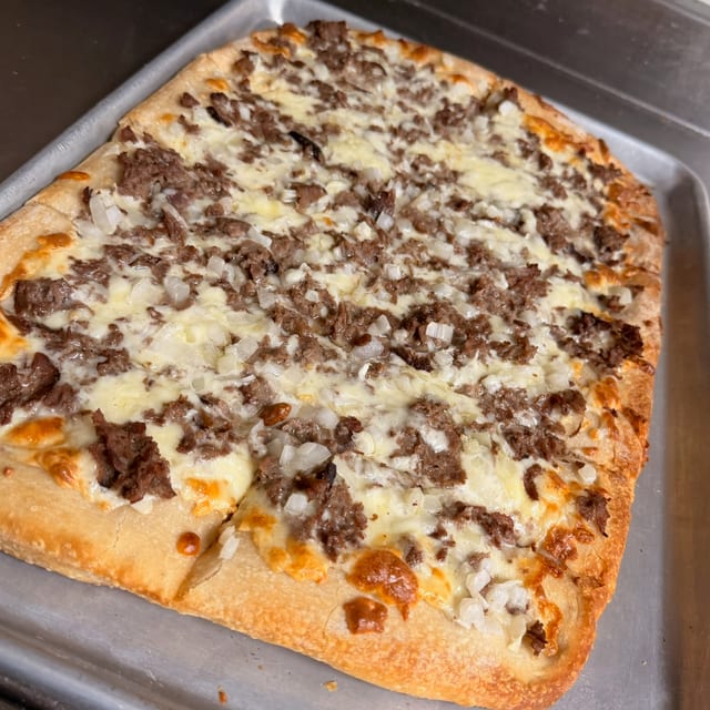 Square White Pizza.