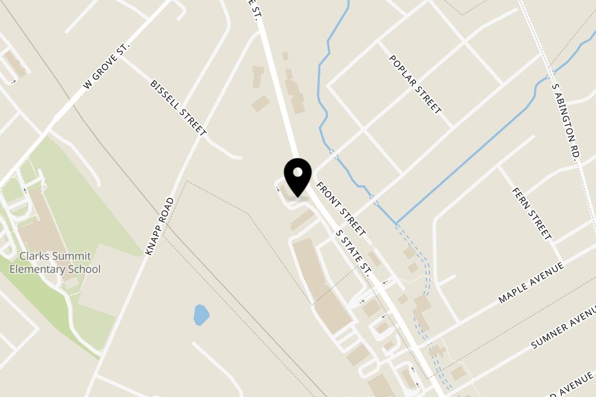 Map showing the location of Dino & Francesco's Pizza & Pasta House on 1002 S State St in Clarks Summit